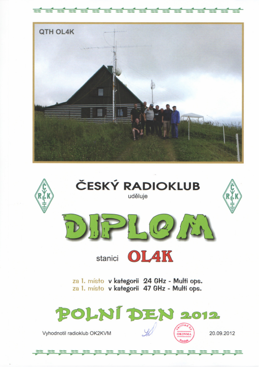 Diplom pro OL4K 3. Subregionál 2012