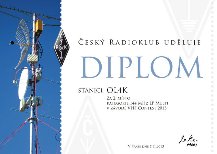 OL4K VHF Contest 2013 144 MHz LP