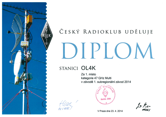 OL4K 1. Subregionál 2014 47 GHz
